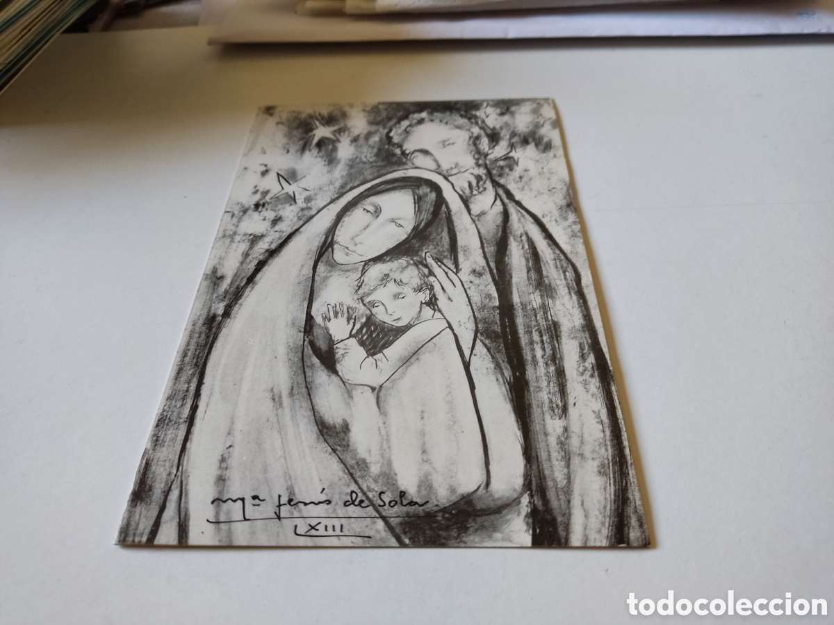 Cartes Postales: Postal dibujo de Mar&iacute;a Jes&uacute;s De Sola FIRMADO a mano por la artista