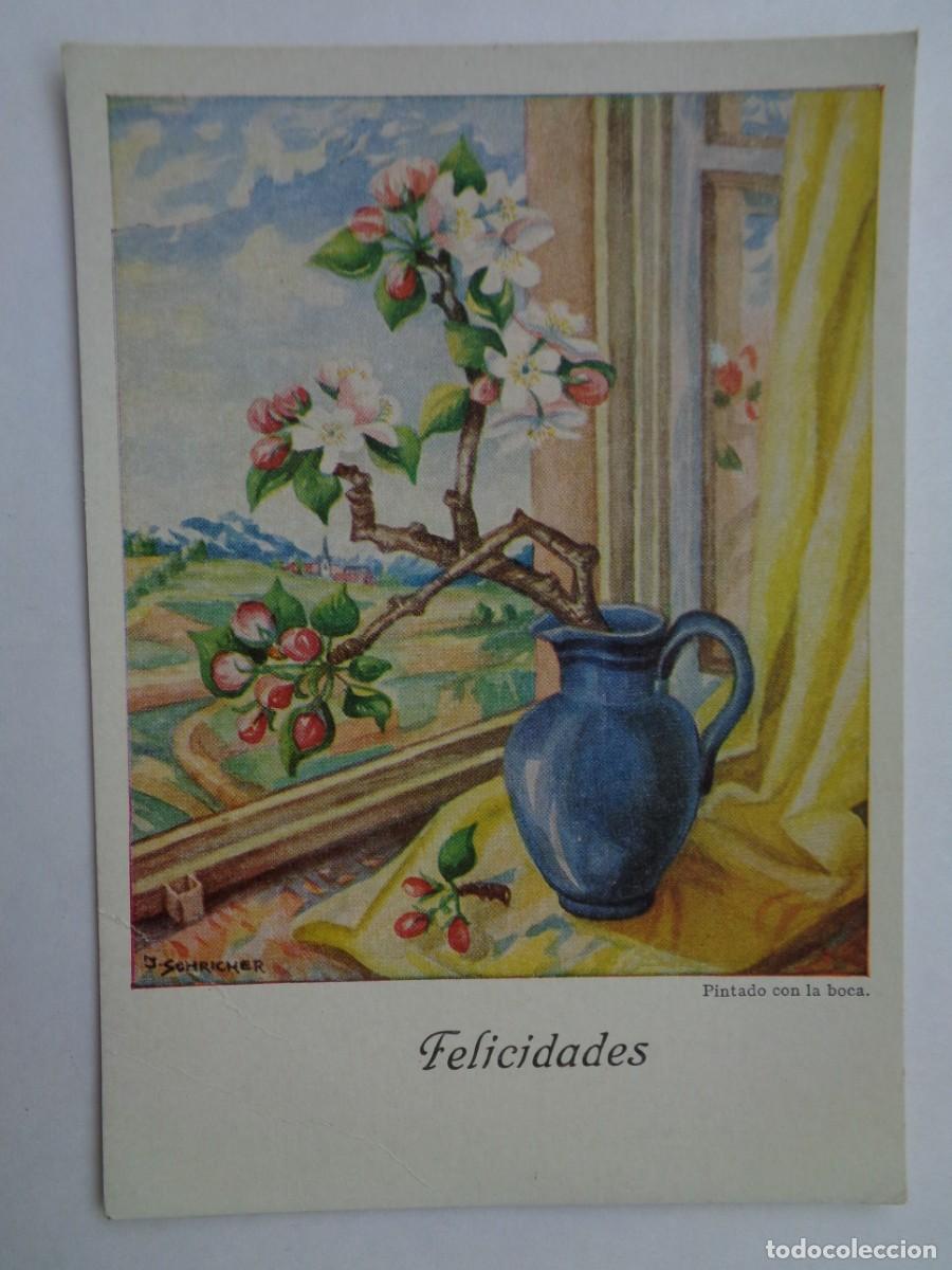 Cartes Postales: POSTAL DE PINTURA DE SCHRICKER : RAMA DE MANZANO EN FLOR . A&Ntilde;OS 50