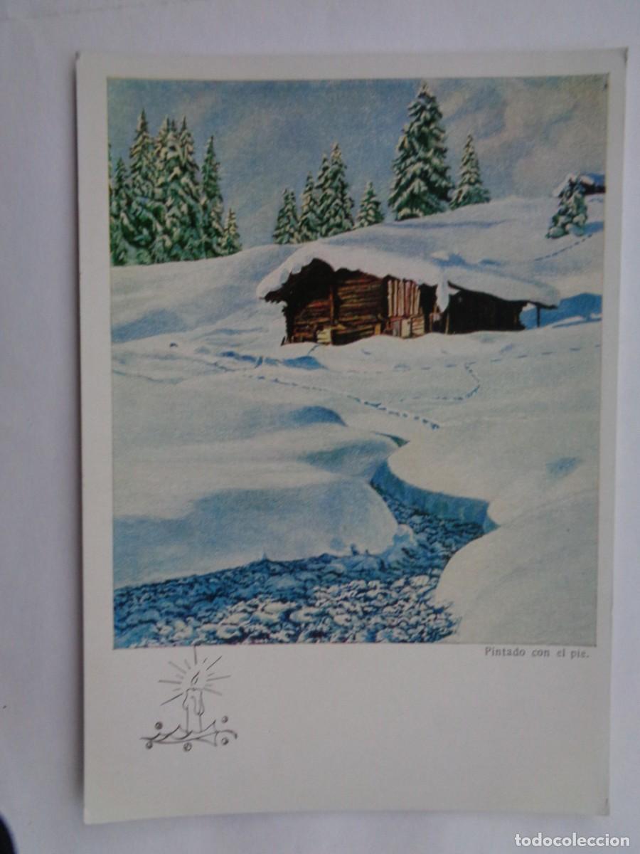 Cartes Postales: POSTAL DE PINTURA DE CARLOS PACHE : ALBERGUE , PINTADO CON EL PIE . A&Ntilde;OS 60