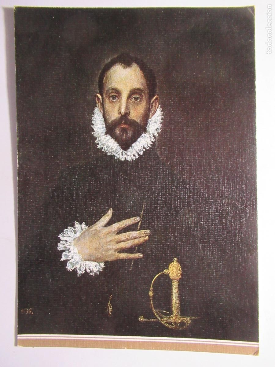 Postales: El Greco - El caballero de la mano al pecho - Foto 1