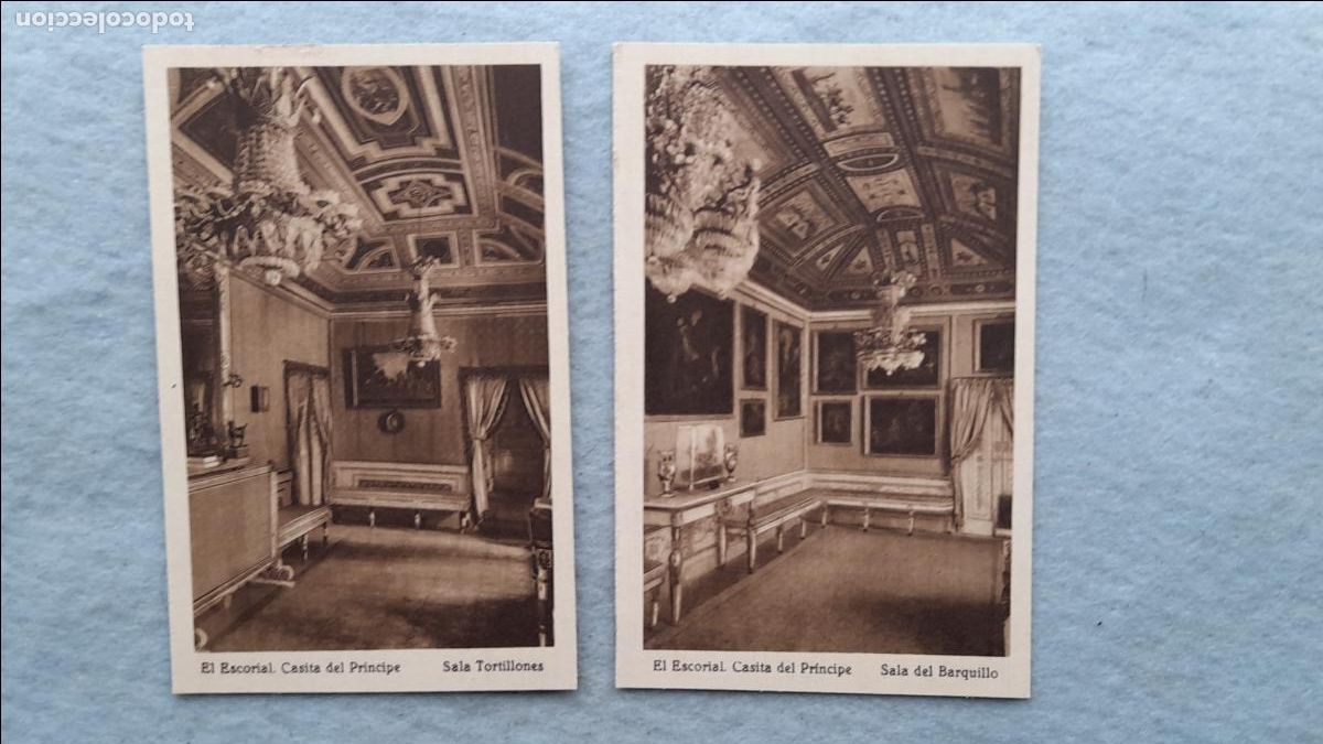 Postkarten: Lote de 2 Postales Antiguas Tem&aacute;tica de Arte. El Escorial. Casita del Pr&iacute;ncipe.