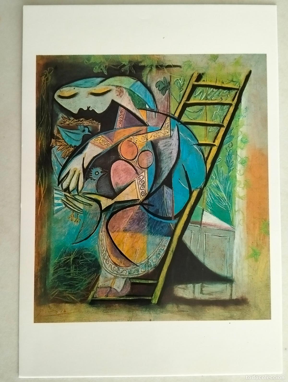 Postales: POSTAL, PABLO PICASSO, MUJER CON PALOMAS - Foto 1