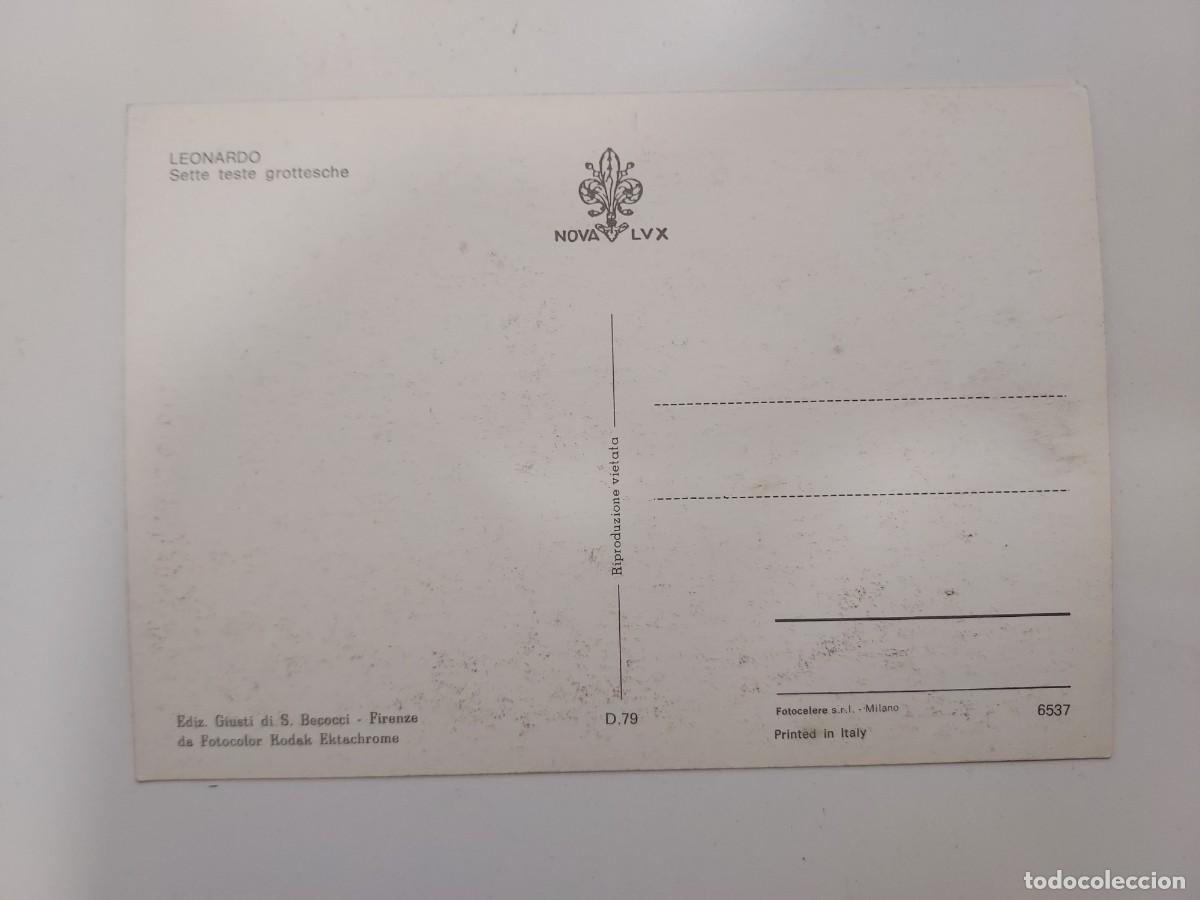 Postales: POSTAL LEONARDO DA VINCI. SETTE TESTE GROTTESCHE. FIRENZE. SIN CIRCULAR - Foto 2