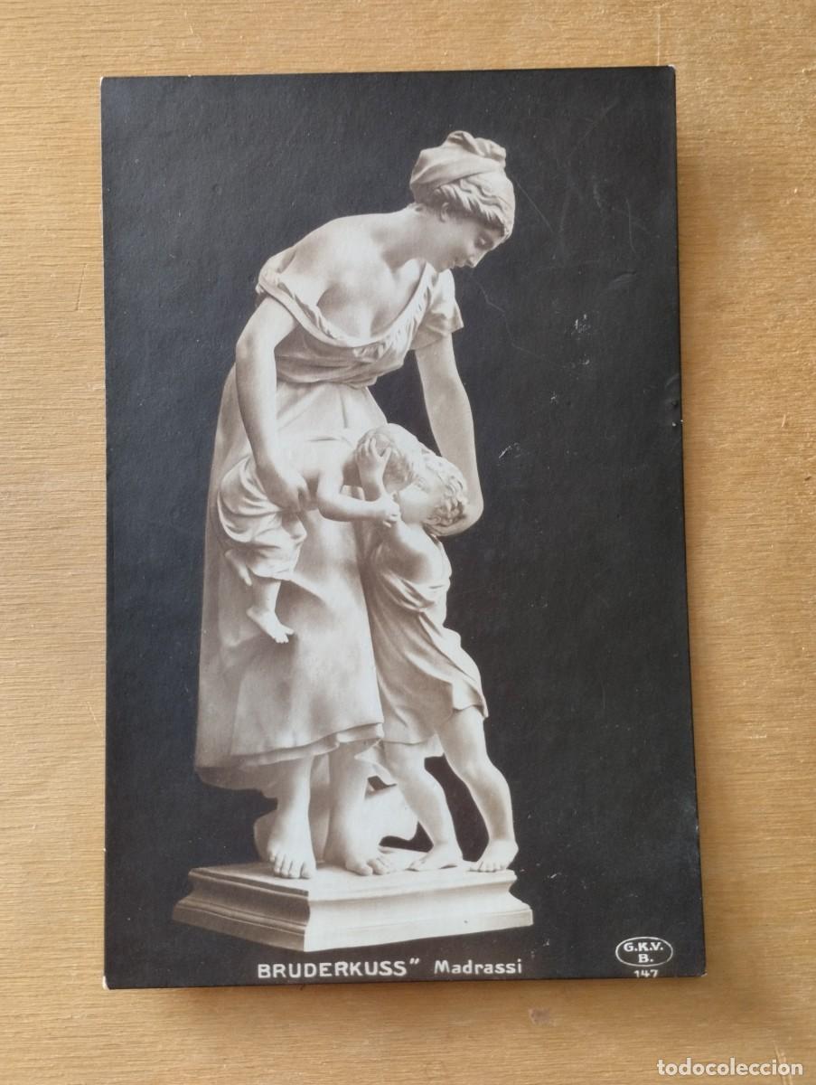 Postkarten: Postal antigua de arte de escultura Beso de Hermano de Luca Madrassi