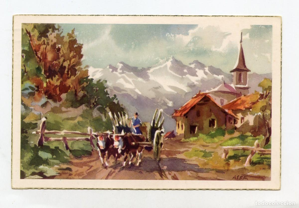 Postkarten: Postal acuarela CyZ serie 535/A Ilustraci&oacute;n ASER Escrita no circulada (Agosto 1958)