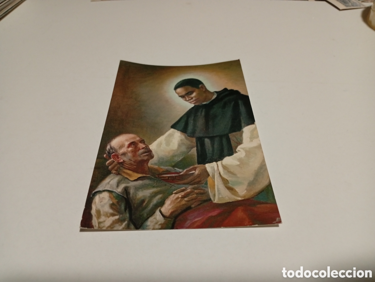 Postkarten: Postal arte dibujo, San Mart&iacute;n de Porres cuidando a enfermo