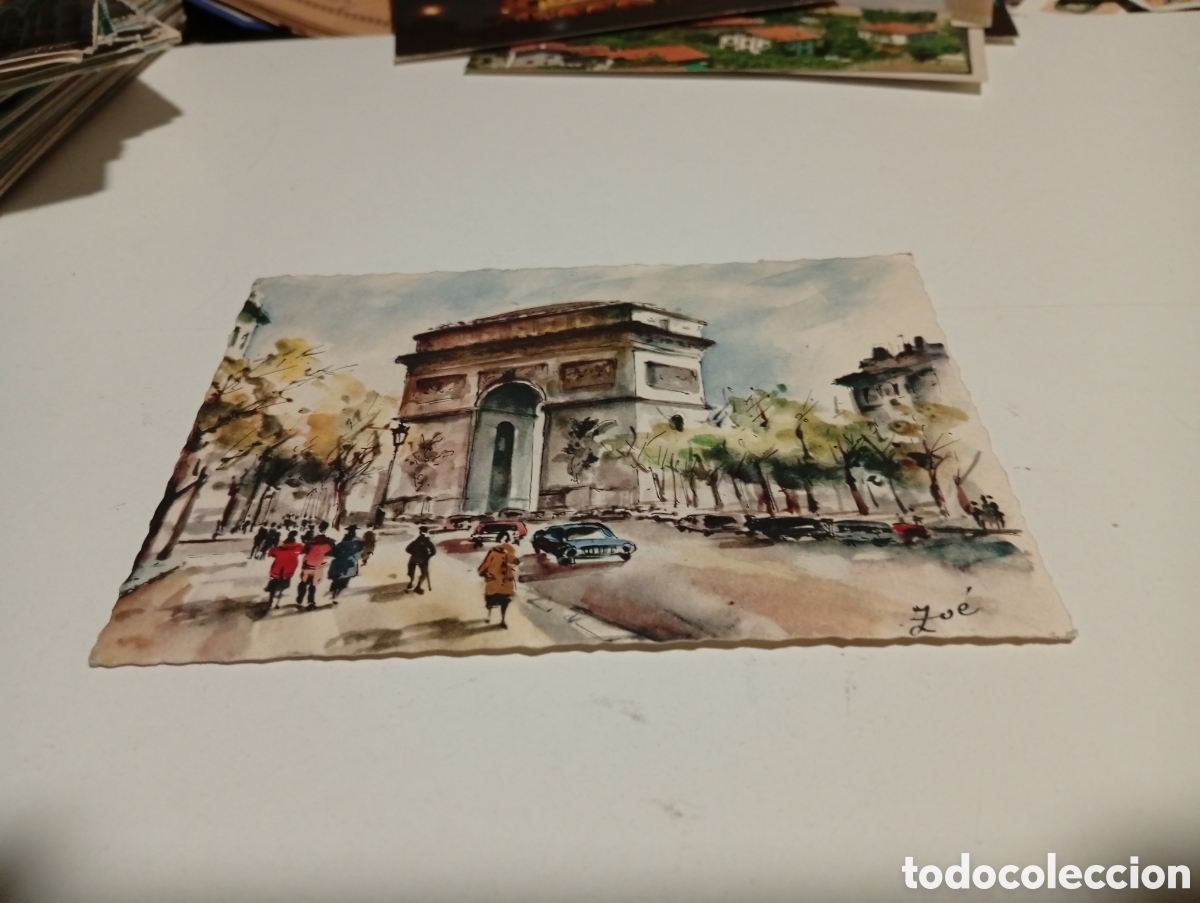 Postkarten: Postal arte dibujo arco del triunfo, Paris