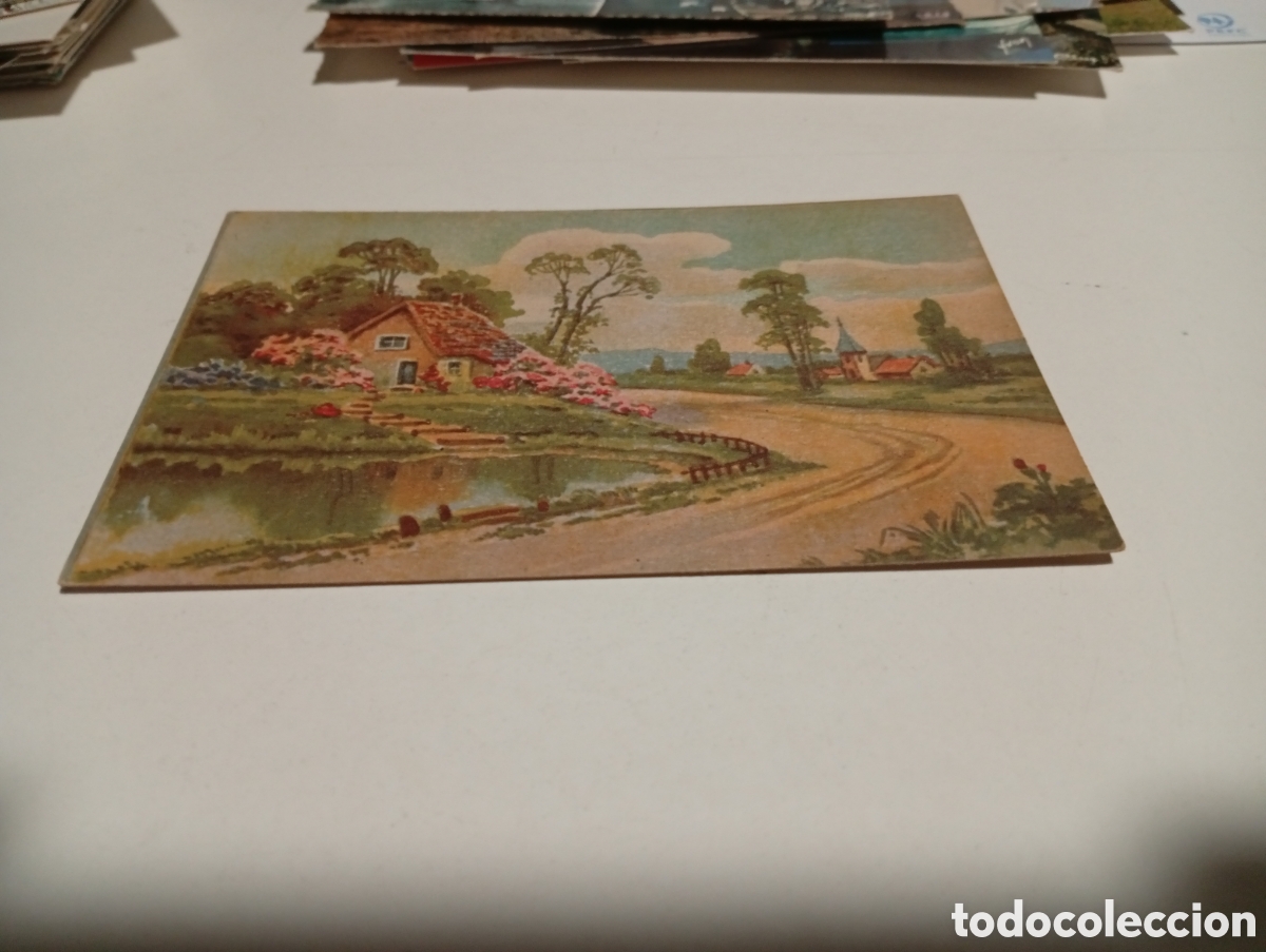 Postkarten: Postal antigua dibujo paisaje