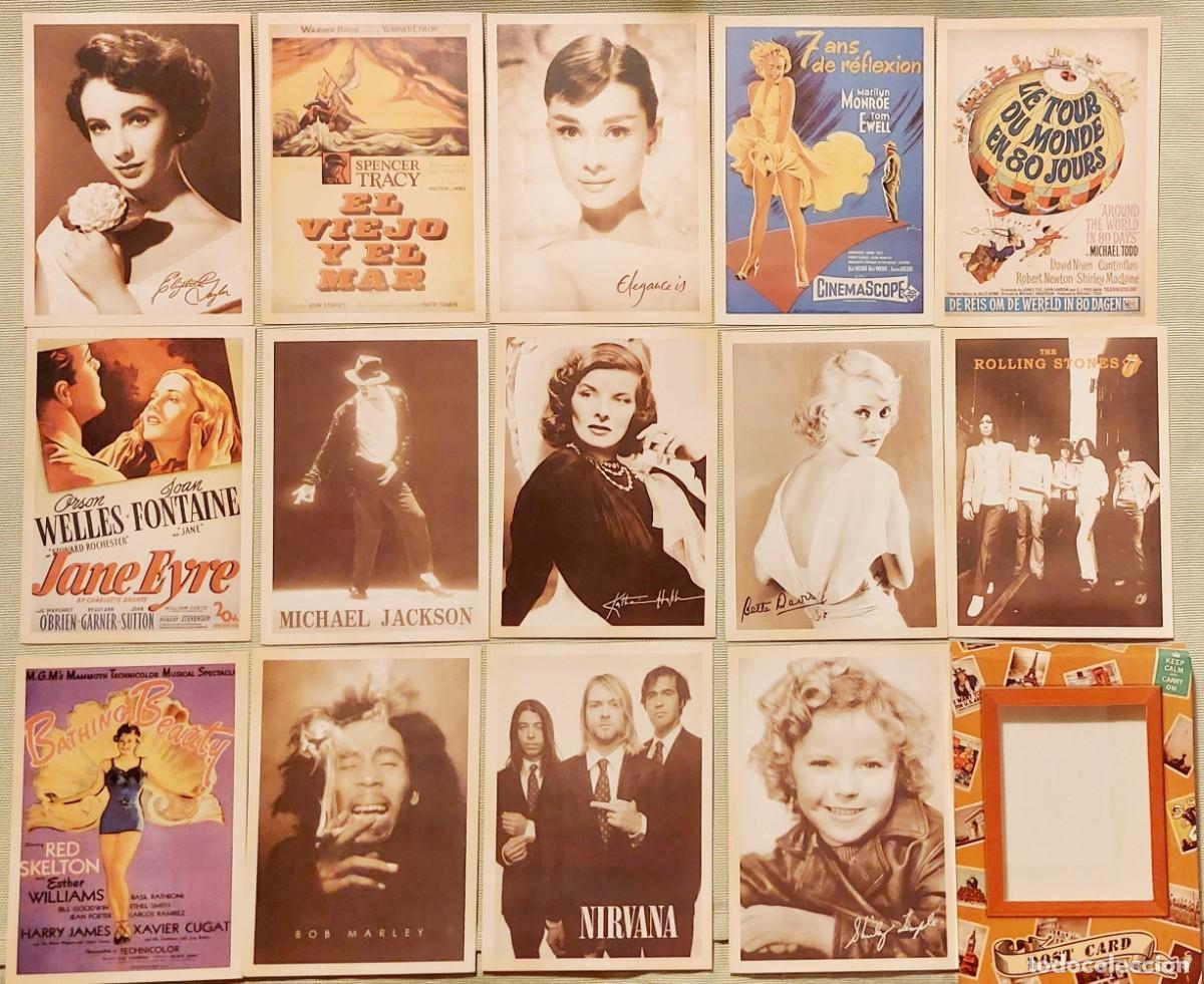 Cartes Postales: Lote 14 postales cine y m&uacute;sica.