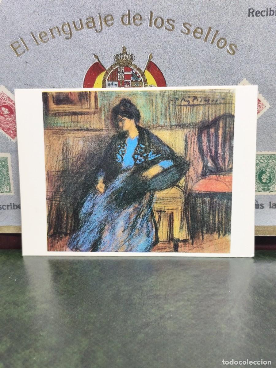 Cartes Postales: P4994 Postal Museo Picasso serie II n&deg; 8 Mujer con mant&oacute;n sentada. Ediciones Schorr