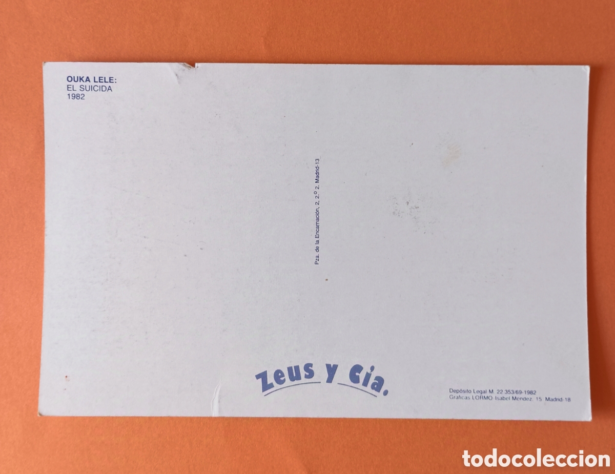 Postales: Postal OUKA LELE &rdquo;EL SUICIDA&rdquo; 1982 - Foto 2