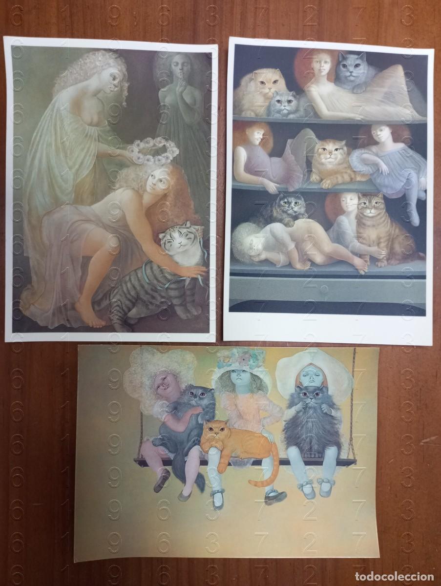 Cartes Postales: GATOS SURREALISMO LEONOR FINI FEMINISMO 3 POSTALES COLECCION 15X10 SPADEM PARIS U27