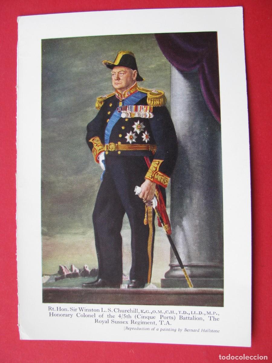 Postales: POSTAL (LA MITAD DE LA POSTAL). PINTURA DE BERNARD HAILSTONE. SIR WINSTON CHURCHILL. 16,5X11,5 CM.