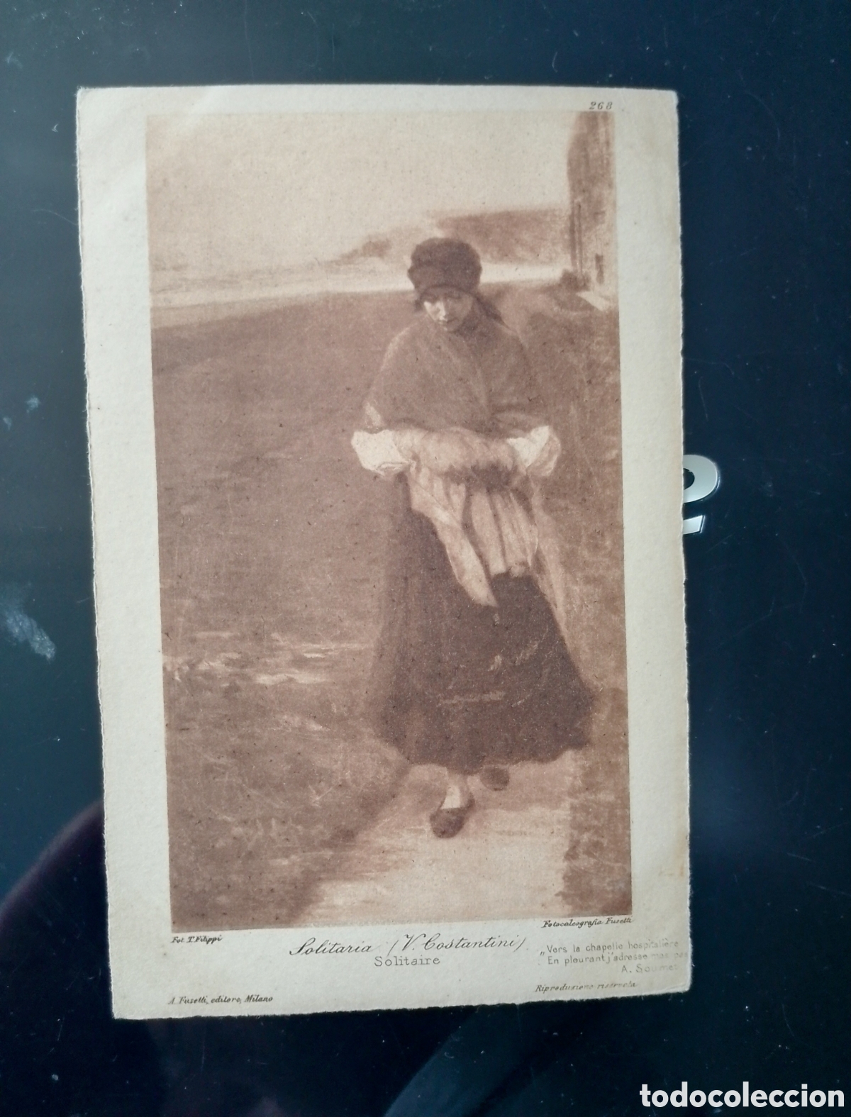 Postcards: Postal SOLITARIA V. Constantini. Foto calcograf&iacute;a Fussetti. Mil&aacute;n