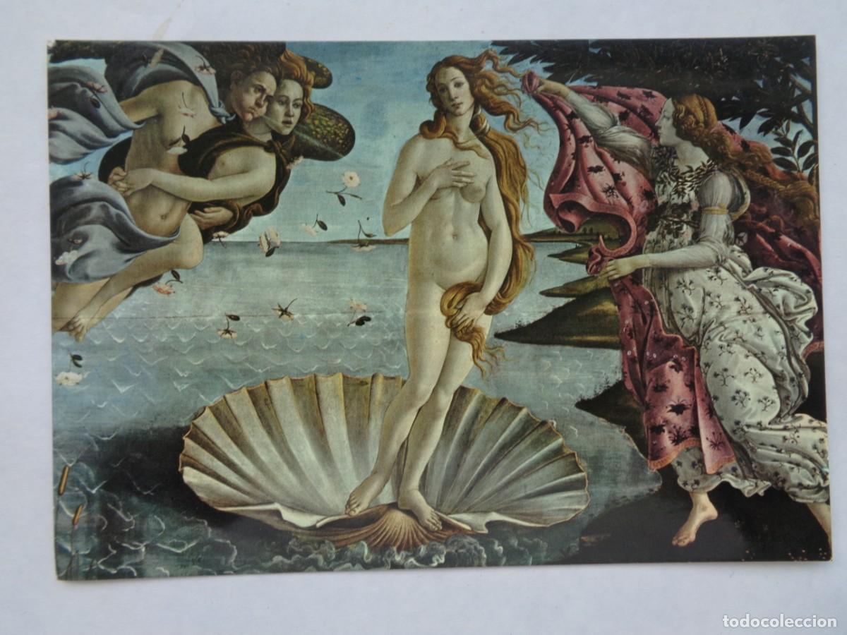 Postkarten: POSTAL DE PINTURA DE BOTTICELLI : EL NACIMIENTO DE VENUS . GALERIA UFFIZI, FLORENCIA . A&Ntilde;OS 60