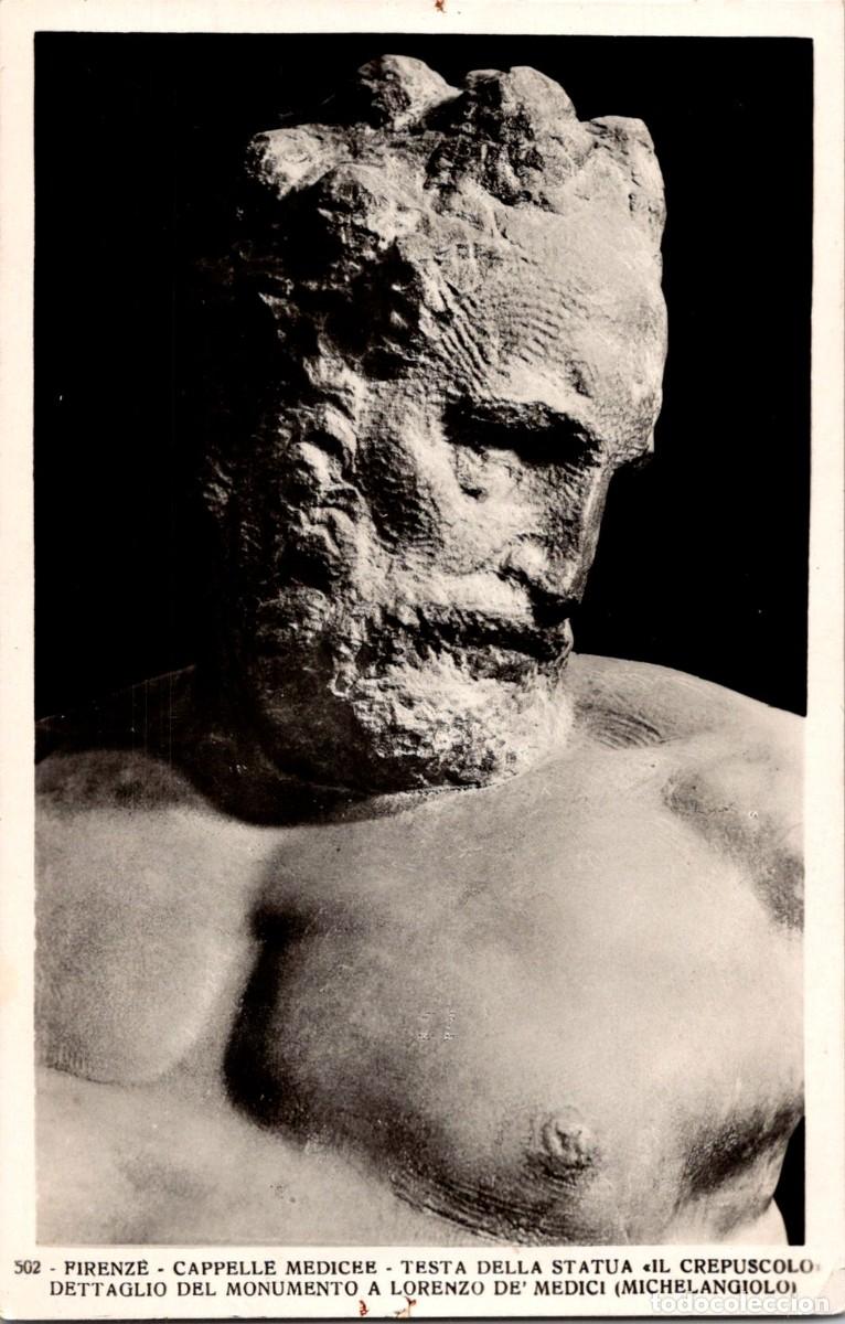 Postcards: Escultura - Michelangiolo - Il Crepuscolo - Testa - Firenze - Cappelle Medicee - 139x89mm