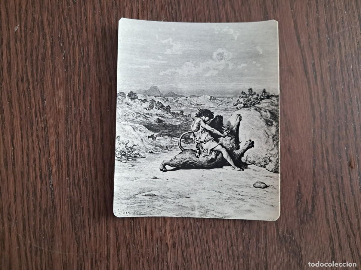 Postales: fotograf&iacute;a, postal, Sans&oacute;n matando al le&oacute;n, Gustav&eacute; Dor&eacute;. - Foto 1