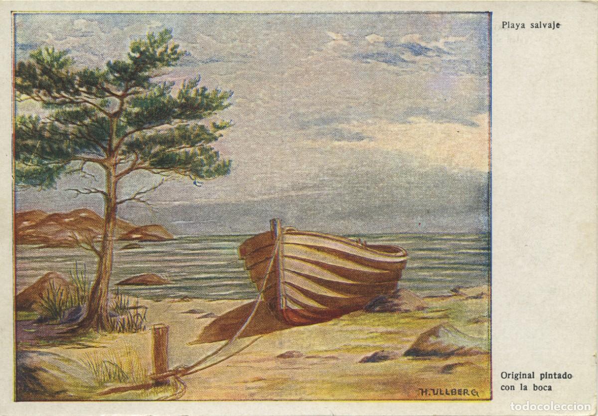 Postcards: N&ordm; 1105-Playa Salvaje. Original pintado con la boca por H. Ullberg. Sin circular. ED. ARTIS-MUTI