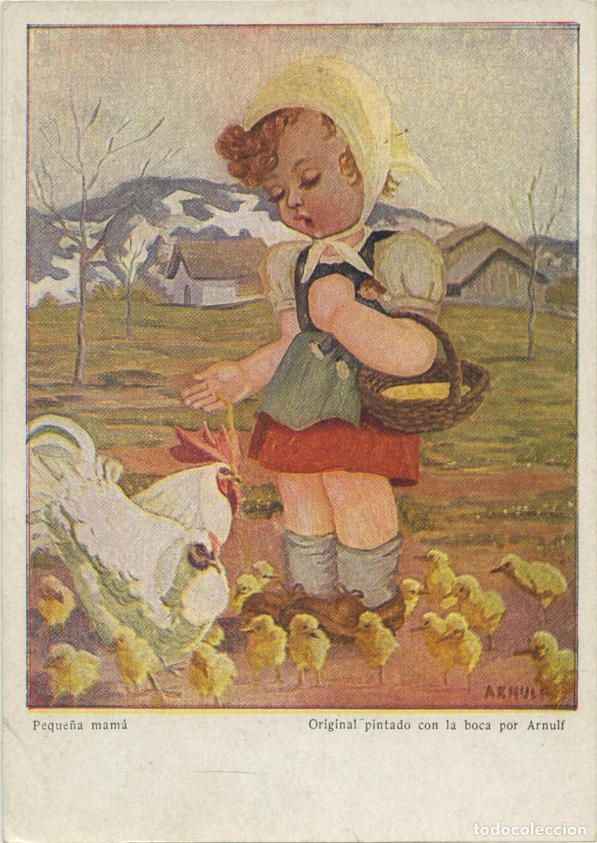 Postcards: N&ordm; 125-PEQUE&Ntilde;A MAM&Aacute;. Original pintada con la boca por Arnulf. Sin circular. ED. ARTIS-MUTI DE LOS AR