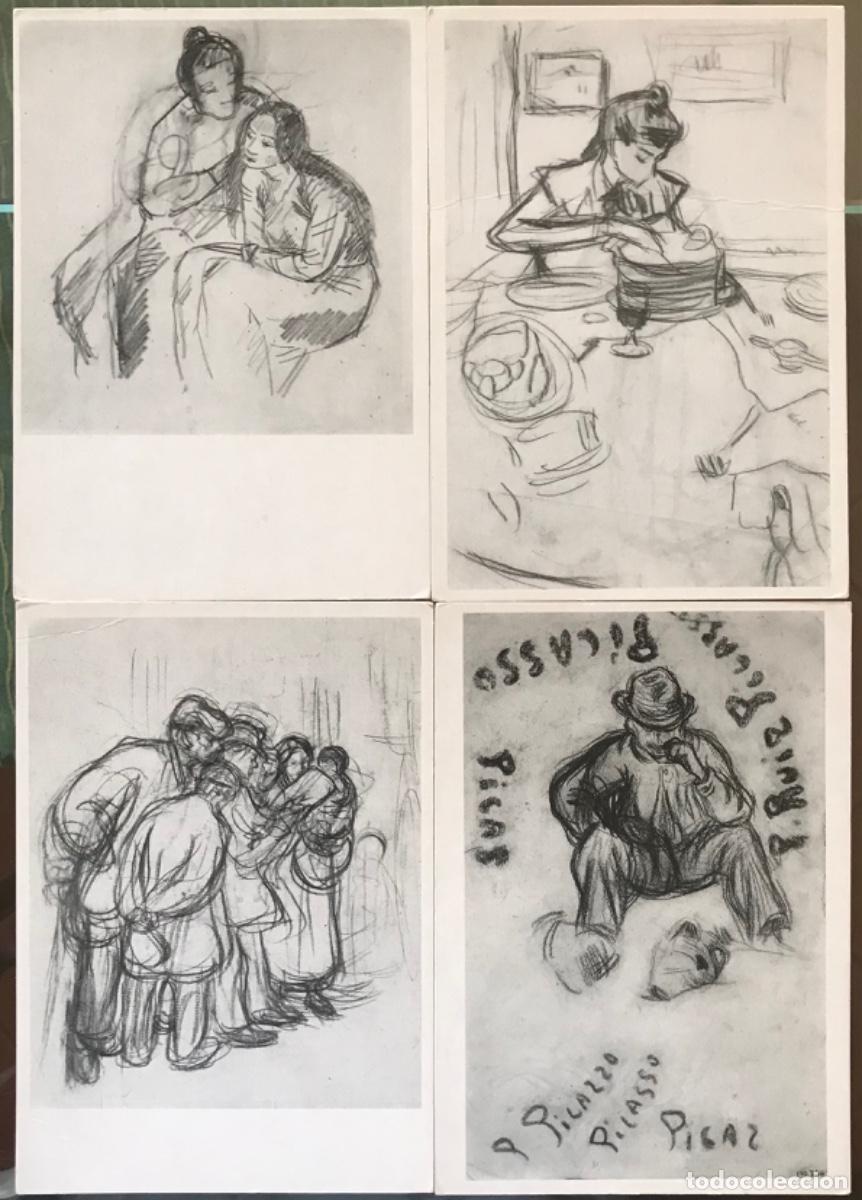 Cartes Postales: 4 Postales de dibujos de PABLO PICASSO - Museo Picasso, BARCELONA