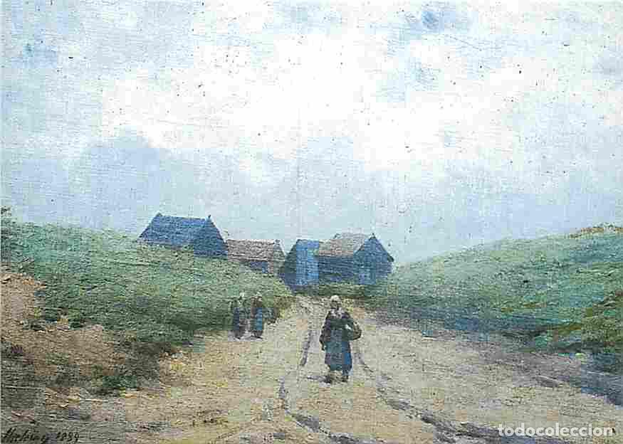 Postcards: Art - Peinture - Emile Valentin Barth&eacute;l&eacute;my - Chemin dans les Dunes de Berni&egrave;res &agrave; St Aubin - CPM - V