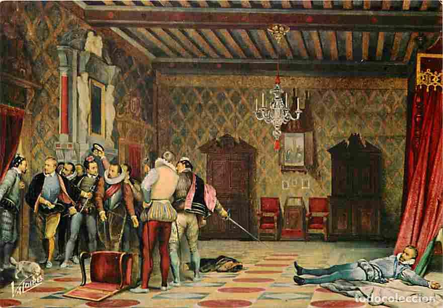 Postales: Art - Peinture - Blois - Le Ch&acirc;teau - La Galerie de peinture de l'aile Louis XII - L'assassinat du D