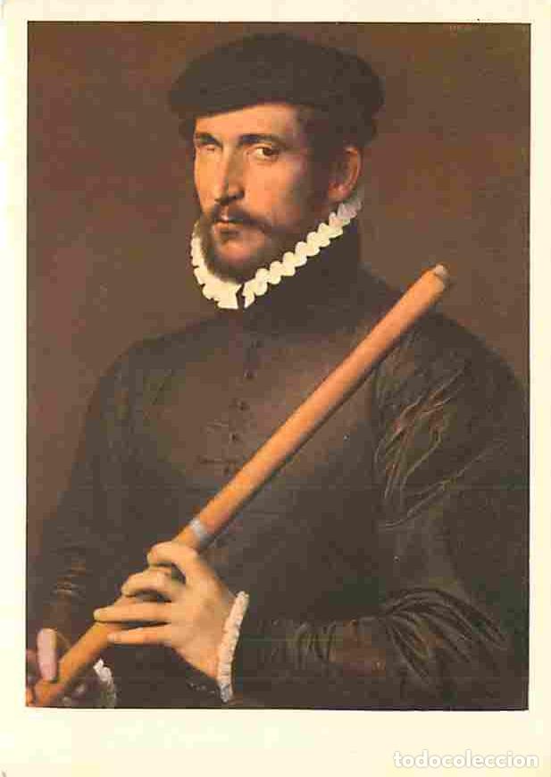Postales: Art - Peinture - Ecole Fran&ccedil;aise - Portrait d'un Musicien - Admirable effigie d'un flutiste borgne -