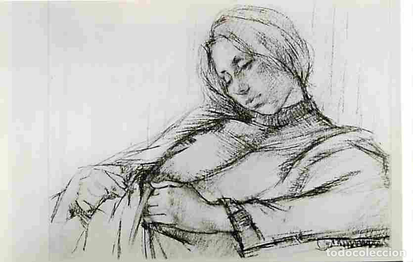 Postais: Art - Peinture - Centraal Museum Utrecht - Ben Ikelaar - Mijn vrouw - Zwartkrijttekening - CPM - Voi