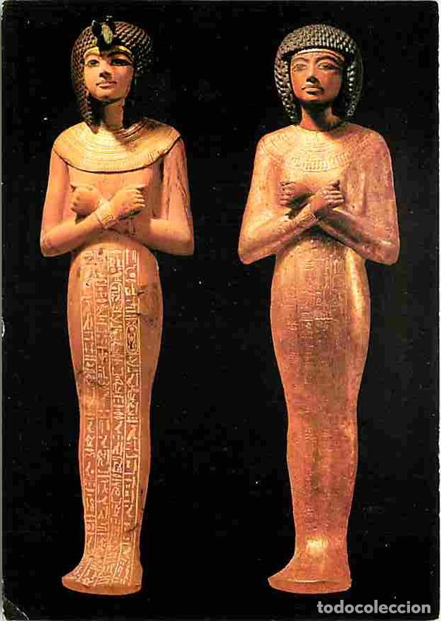 Postkarten: Art - Antiquit&eacute;s - Th&egrave;bes - Tombeau de Toutankhamon - Oushebtia en bois dor&eacute; - Mus&eacute;e du Caire - CPM