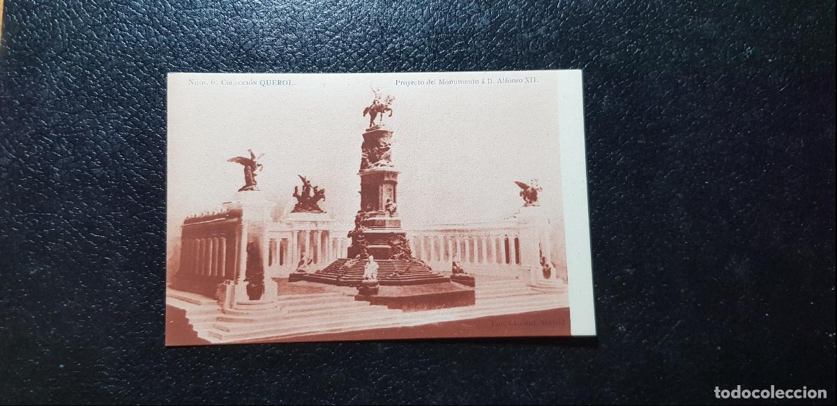 Postales: POSTAL COLECCION QUEROL POYECTO DEL MONUMENTO A ALFONSO XII - Foto 1