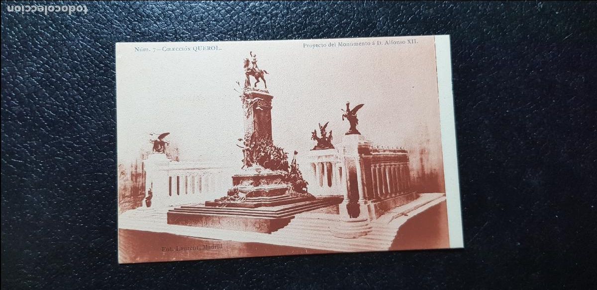 Postales: POSTAL COLECCION QUEROL POYECTO DEL MONUMENTO A ALFONSO XII - Foto 1