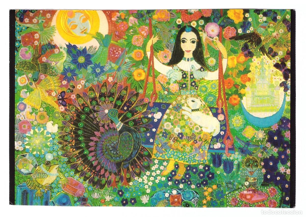 Postales: JORINDE BINDER. Das gl&uuml;ckliche M&auml;dchen 2. Hinterglasmalerei. - Foto 1