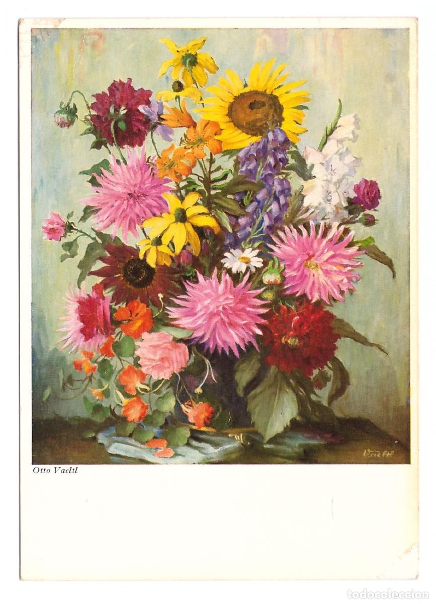 Postkarten: OTTO VAELTL. SONNENBLUMEN UND DAHLIEN. 1965