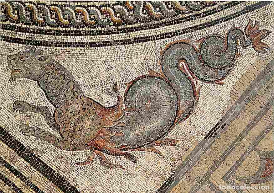 Cartes Postales: Art - Mosaique - Vaison la Romaine - Mus&eacute;e Arch&eacute;ologique - Mosaique de la Villa du Paon - Panth&egrave;re m