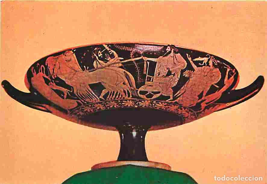 Cartes Postales: Art - Antiquit&eacute;s - Tarquinia - Museo Etrusco - Kylix sign&eacute;e par Oitos et Euxitheos - Dionisos en qua