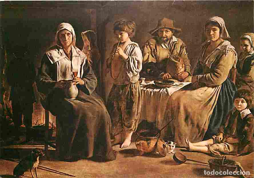 Cartes Postales: Art - Peinture - Louis Lenain - Famille de paysans dans un int&eacute;rieur - Carte Neuve - Mus&eacute;e du Louvre