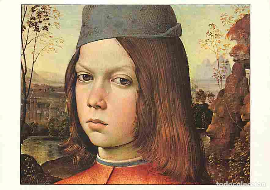 Cartes Postales: Art - Peinture - Pinturicchio - Portrait de jeune gar&ccedil;on - Description de l'oeuvre au dos - Carte Ne