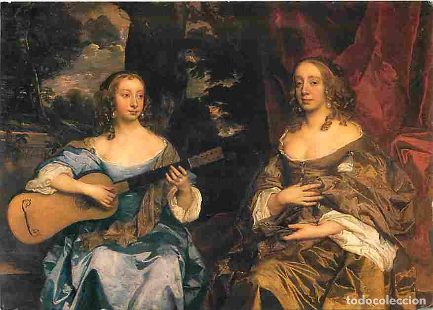 Postkarten: Art - Peinture - Sir Peter Lely - Two Ladies of the Lake Family - Guitare - Instruments de Musique -