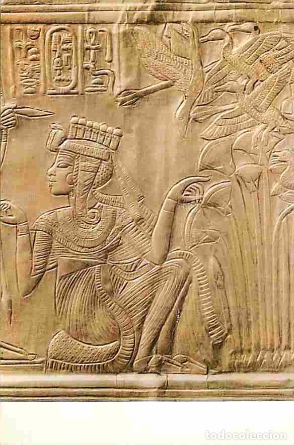 Cartes Postales: Art - Antiquit&eacute; - Egypte - Tutankhamen - The queen Ankhesenamun at a duck shoot - Beaten gold on car