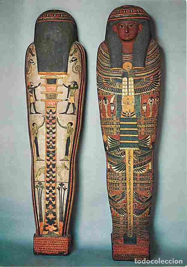 Postcards: Art - Antiquit&eacute; - Egypte - Cercueil - cuve et couvercle - du Chancelier Imeneminet - Mus&eacute;e du Louvr