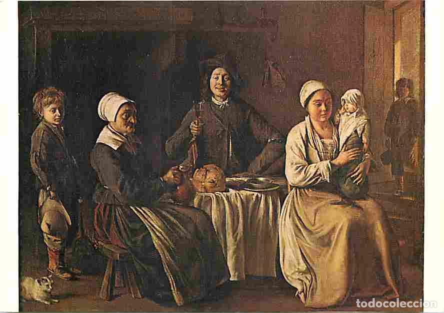 Postales: Art - Peinture - Les Fr&egrave;res Le Nain - Le retour du Bapt&ecirc;me - Mus&eacute;e du Louvres de Paris - Carte Neuve