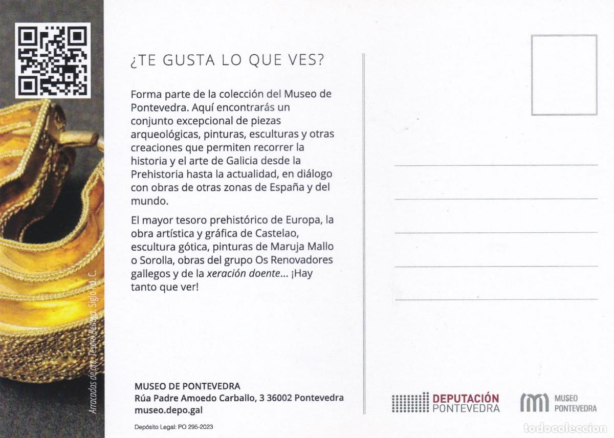Postales: MUSEO DE PONTEVEDRA. ARRACADAS DE ORO. TESORO DE BEDOYA - Foto 2