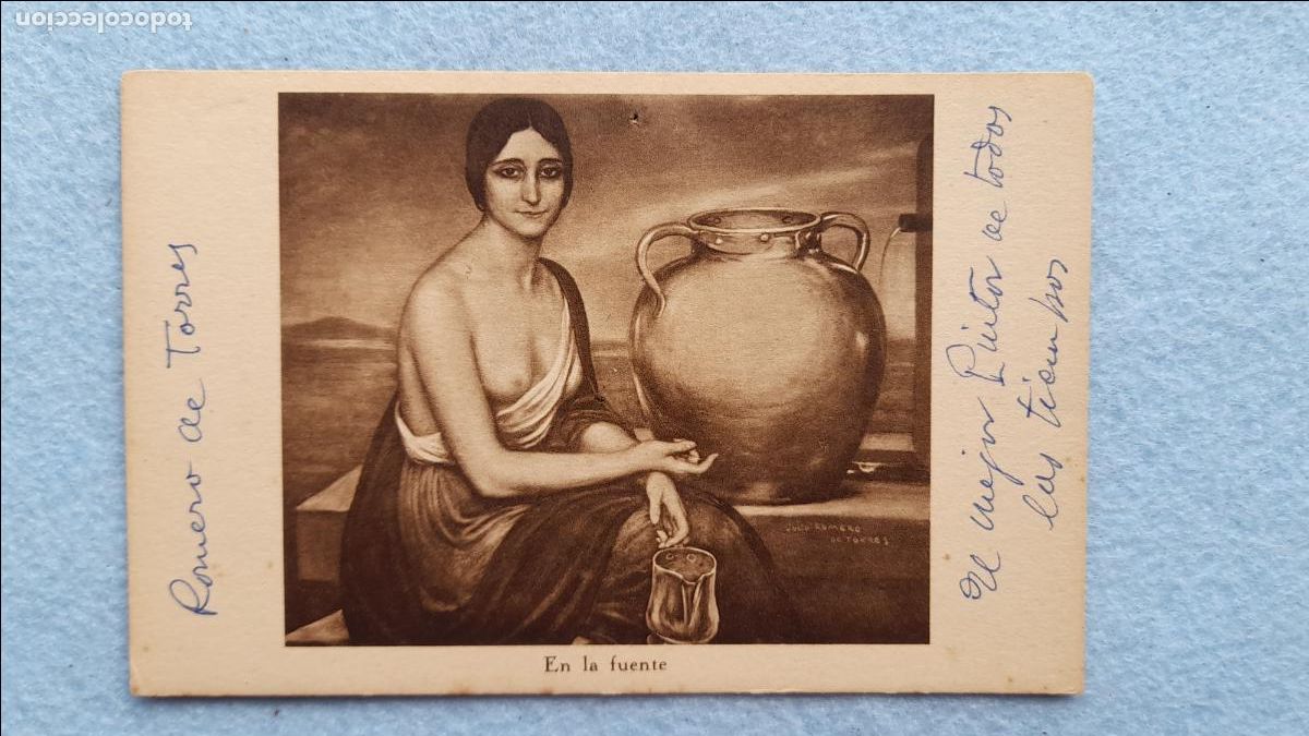 Postales: Julio Romero de Torres. En la Fuente. - Foto 1