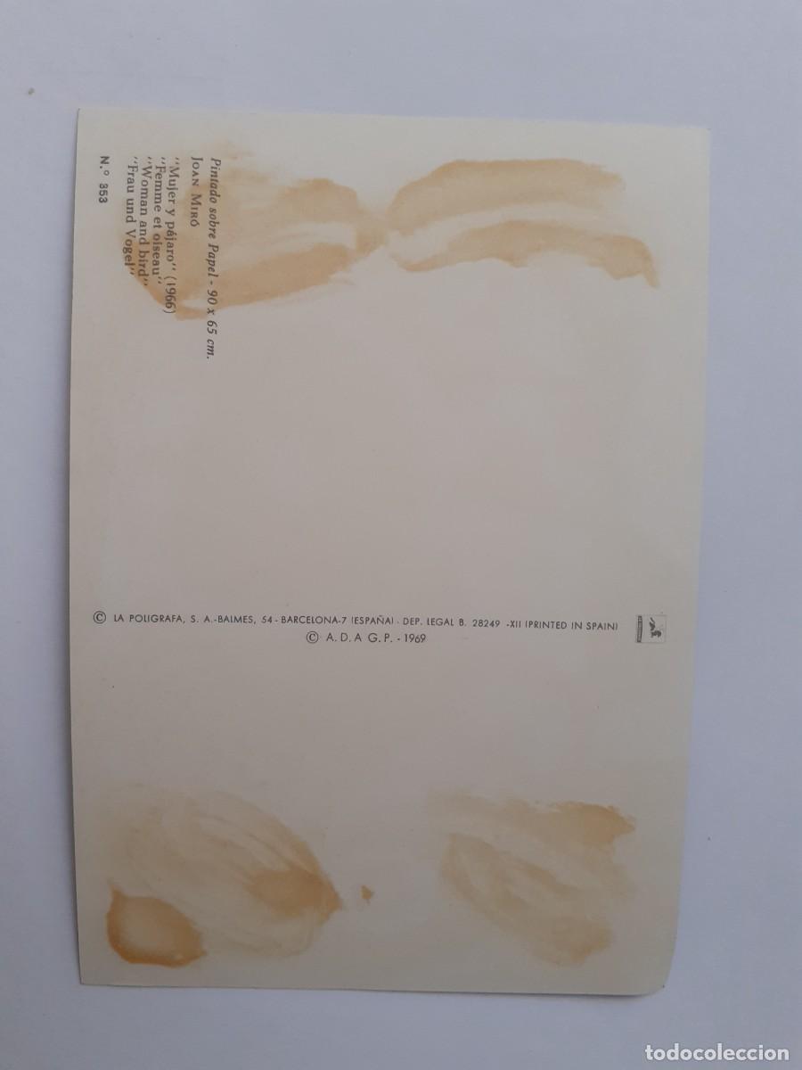Postales: POSTAL - JOAN MIRO MUJER Y PAJARO - Foto 2