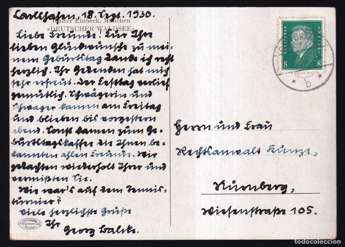 Postales: *Walter Einbeck - Deutscher Waldsee* Circulada 1930. - Foto 2