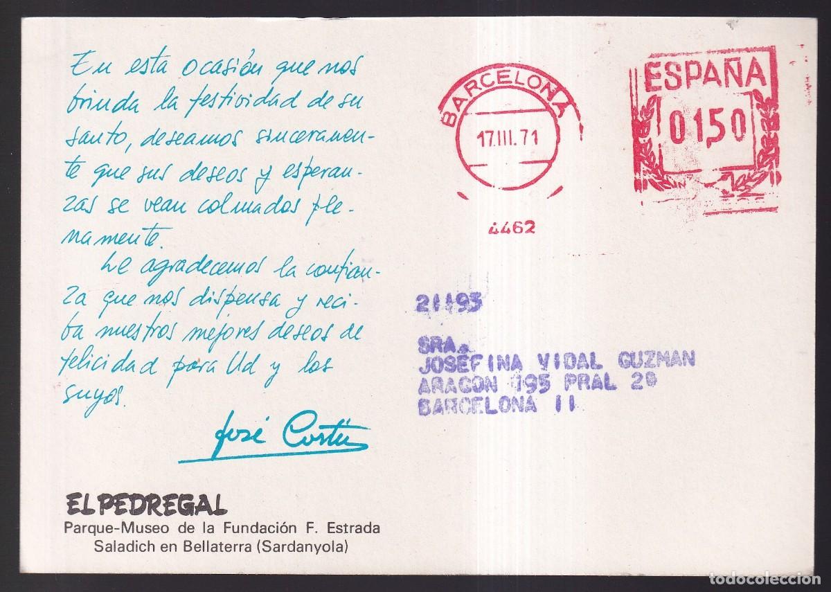 Postales: *Isidre Nonell -Gitana* El Pedregal, Bellaterra. Circulada 1971. - Foto 2