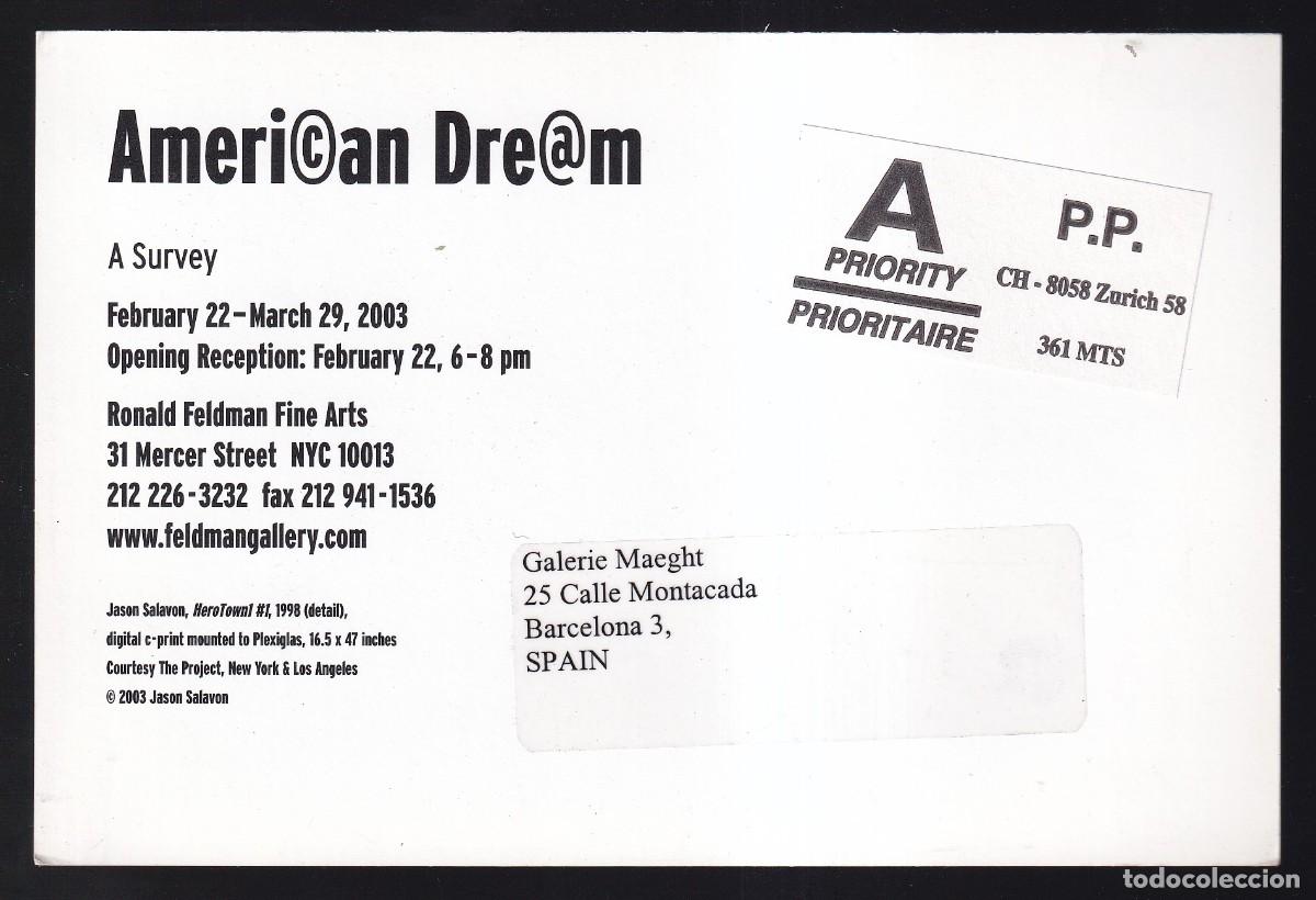 Postales: *Ameri&copy;an Dre@m* Ronald Feldman Fine Arts, NY 2003. Circulada. - Foto 2