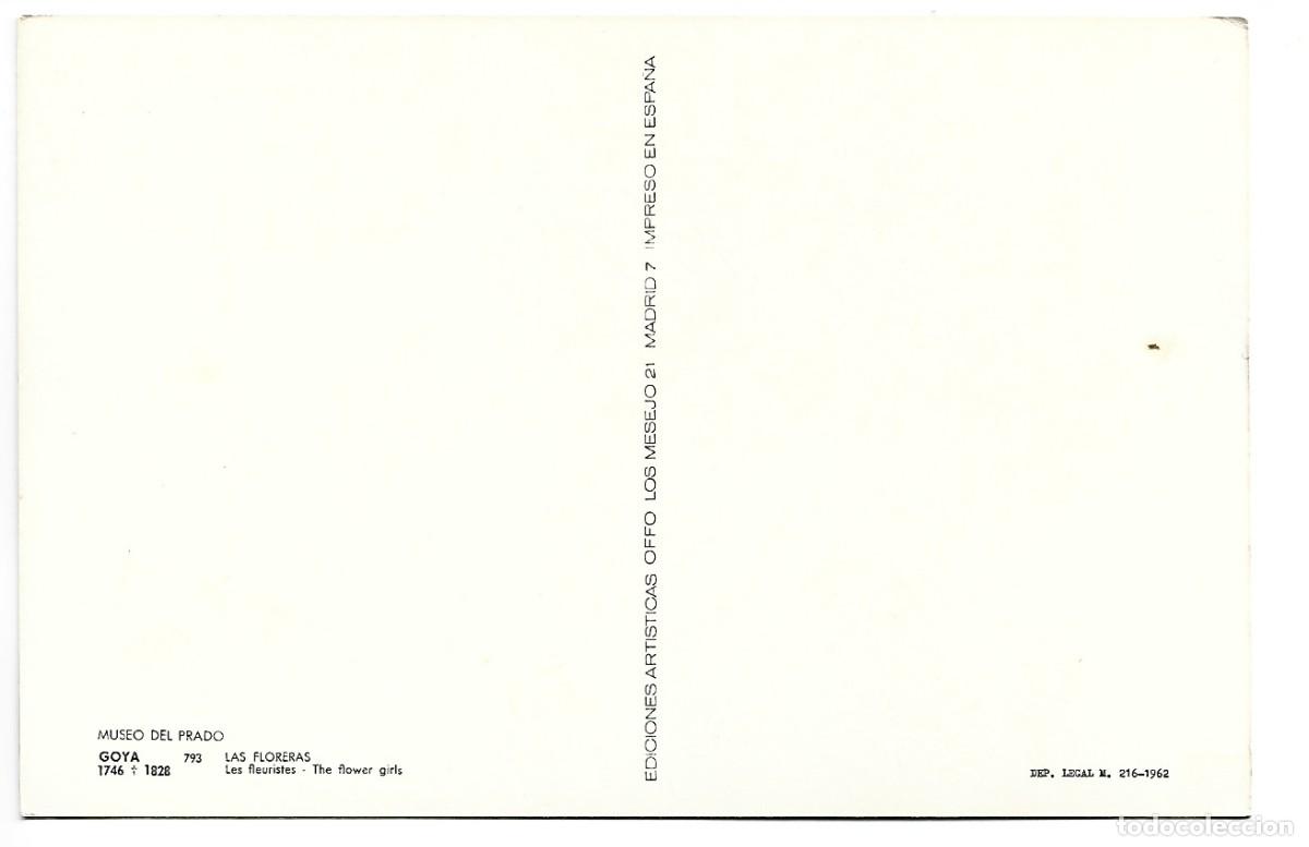 Postales: &rdquo; LAS FLORERAS &rdquo;.- (GOYA).- MUSEO DEL PRADO - MADRID - Foto 2