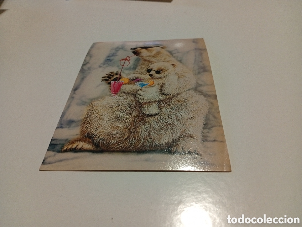 Postales: Postal dibujo osos tomando refresco - Foto 1