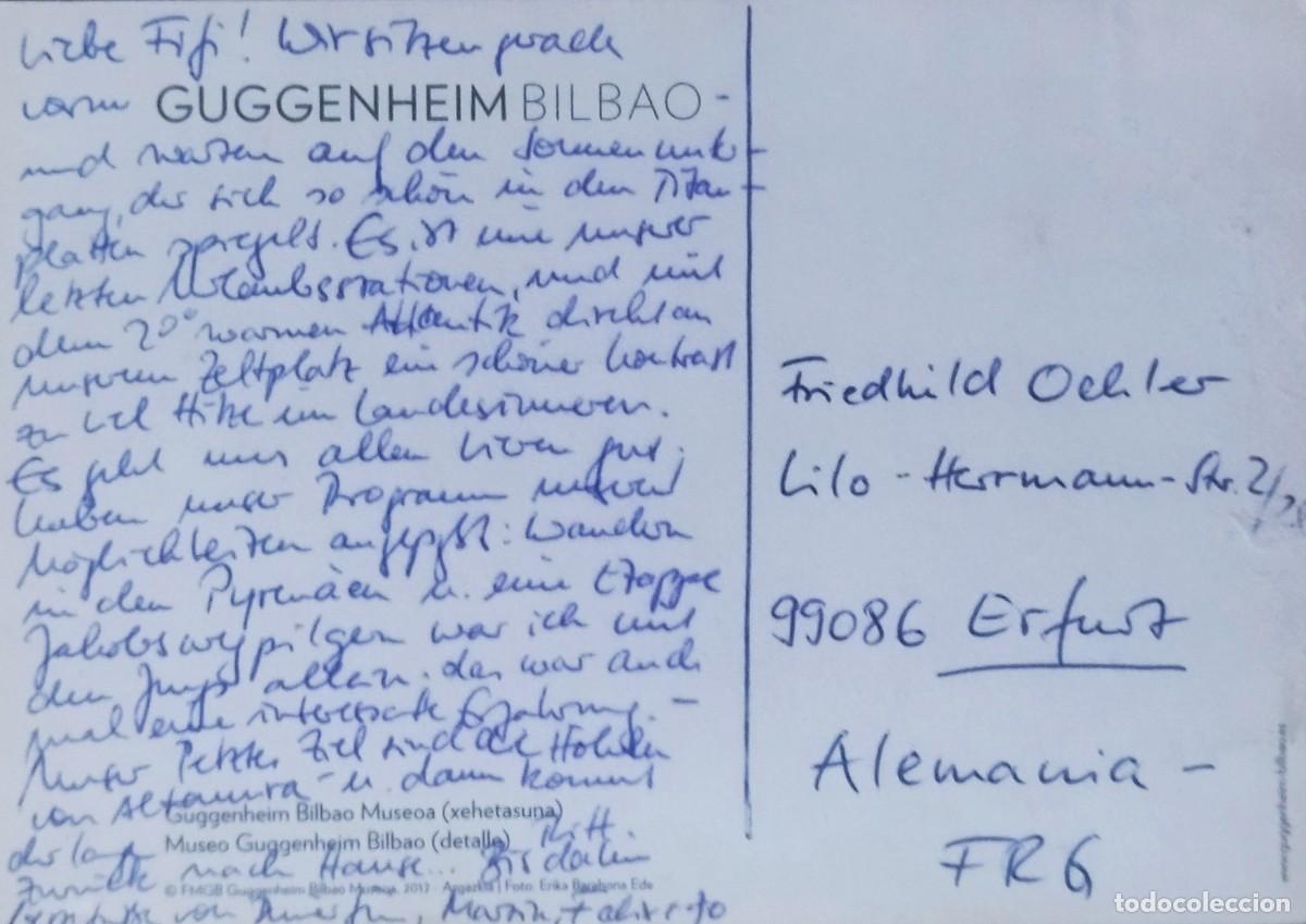Postales: POSTAL MUSEO GUGGENHEIM BILBAO. USADA SIN CIRCULAR. - Foto 2